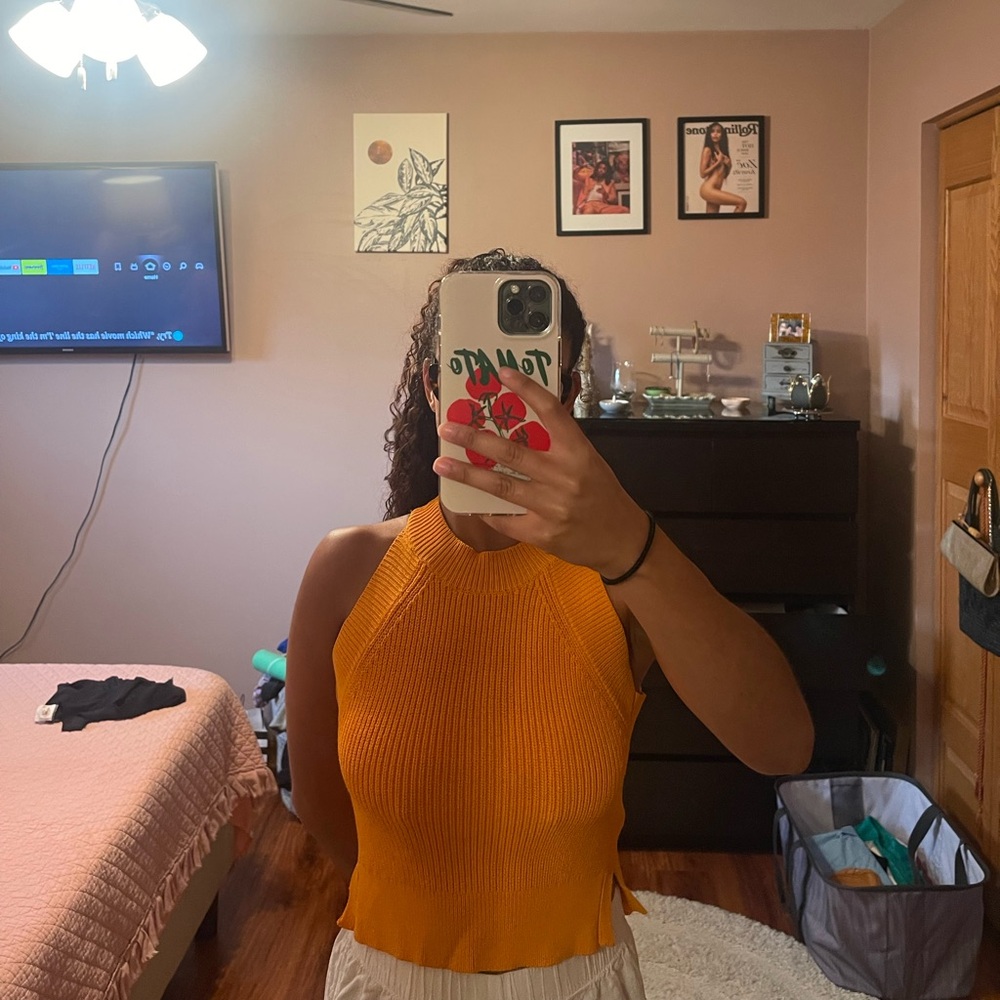 Wilfred Mustard Ribbed Knit Top